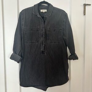 Madewell Charcoal Button-Up Denim Shirt